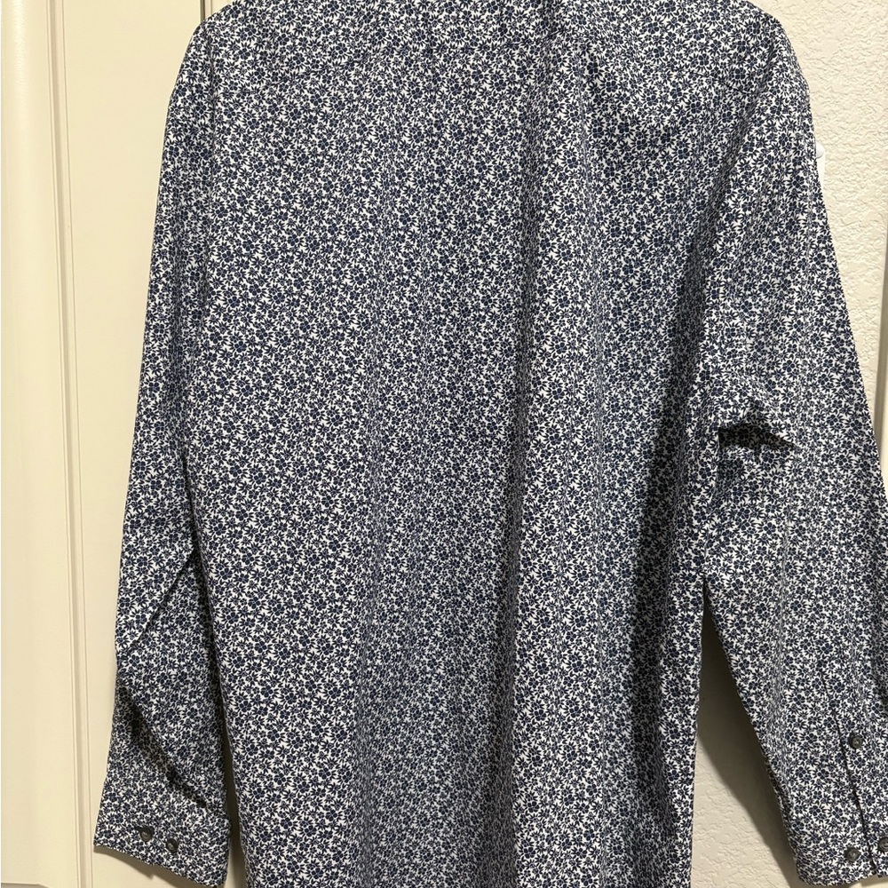 JF J.Ferrar Navy Floral Shirt - Picture 3 of 8